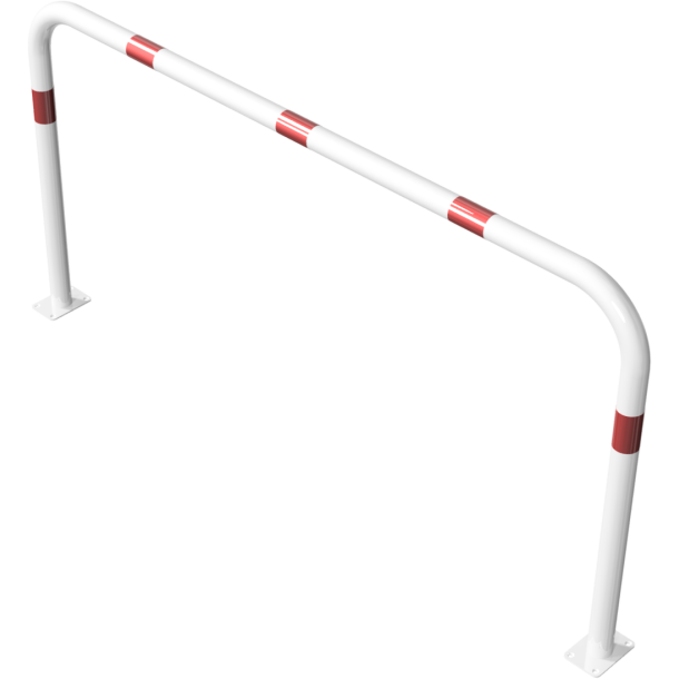 Hoop of steel tube |  60 x 2,5 mm | without cross bar | to be fixed by plugs | total width: 2000 mm | total height: 1000 mm | hot-dip galvanized and white coatedwith red reflecting stripes